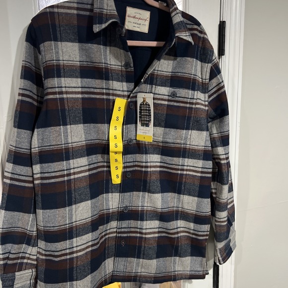 Weatherproof Other - Original Weatherproof SMALL BROWN GRAY 60% Cotton NwT Flannel Jacket Shackleton